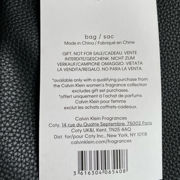 NWT Calvin Klein Euphoria black faux leather tote bag adjustable straps, handles - Picture 8 of 11
